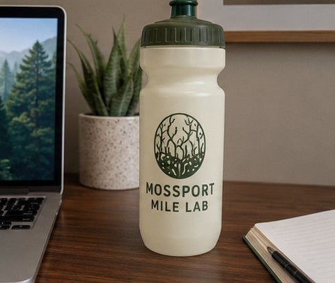 Running bottles with logo printing
